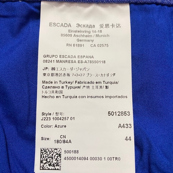 NEW Escada Straight Leg Stretch Jeans Size 14 - Picture 7 of 8